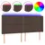 Produktbild 2 för Sänggavel LED brun 203x16x118/128 cm konstläder
