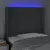 Produktbild 4 för Sänggavel LED mörkgrå 93x16x118/128 cm tyg