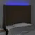 Produktbild 4 för Sänggavel LED mörkbrun 93x16x118/128 cm tyg