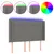 Produktbild 2 för Sänggavel LED mörkgrå 147x16x118/128 cm tyg
