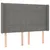 Produktbild 3 för Sänggavel LED mörkgrå 147x16x118/128 cm tyg