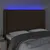 Produktbild 4 för Sänggavel LED mörkbrun 147x16x118/128 cm tyg