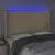 Produktbild 4 för Sänggavel LED gräddvit 147x16x118/128 cm tyg