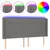 Produktbild 2 för Sänggavel LED mörkgrå 203x16x118/128 cm tyg