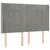 Produktbild 3 för Sänggavel LED ljusgrå 147x16x118/128 cm sammet