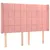 Produktbild 3 för Sänggavel LED rosa 147x16x118/128 cm sammet
