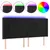 Produktbild 2 för Sänggavel LED svart 163x16x118/128 cm sammet
