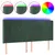 Produktbild 2 för Sänggavel LED mörkgrön 203x16x118/128 cm sammet