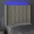 Produktbild 4 för Sänggavel LED gräddvit 83x16x118/128 cm konstläder