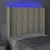 Produktbild 4 för Sänggavel LED gräddvit 93x16x118/128 cm konstläder