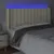 Produktbild 4 för Sänggavel LED gräddvit 147x16x118/128 cm konstläder