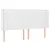Produktbild 3 för Sänggavel LED vit 183x16x118/128 cm konstläder