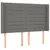 Produktbild 3 för Sänggavel LED mörkgrå 147x16x118/128 cm tyg