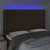 Produktbild 4 för Sänggavel LED mörkbrun 147x16x118/128 cm tyg