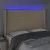 Produktbild 4 för Sänggavel LED gräddvit 147x16x118/128 cm tyg 