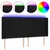 Produktbild 2 för Sänggavel LED svart 163x16x118/128 cm tyg