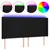Produktbild 2 för Sänggavel LED svart 183x16x118/128 cm tyg