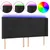 Produktbild 2 för Sänggavel LED svart 183x16x118/128 cm sammet