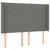 Produktbild 3 för Sänggavel LED mörkgrå 147x16x118/128 cm tyg