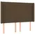 Produktbild 3 för Sänggavel LED mörkbrun 147x16x118/128 cm tyg