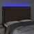 Produktbild 4 för Sänggavel LED mörkbrun 147x16x118/128 cm tyg