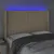 Produktbild 4 för Sänggavel LED gräddvit 147x16x118/128 cm tyg