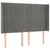 Produktbild 3 för Sänggavel LED ljusgrå 147x16x118/128 cm sammet