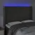 Produktbild 4 för Sänggavel LED mörkgrå 147x16x118/128 cm sammet