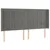Produktbild 3 för Sänggavel LED ljusgrå 163x16x118/128 cm sammet