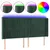 Produktbild 2 för Sänggavel LED grön 163x16x118/128 cm tsammetyg