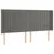 Produktbild 3 för Huvudgavel LED ljusgrå 183x16x118/128 cm sammet