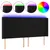 Produktbild 2 för Sänggavel LED svart 183x16x118/128 cm sammet