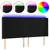 Produktbild 2 för Sänggavel LED svart 203x16x118/128 cm sammet
