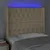 Produktbild 4 för Sänggavel LED gräddvit 93x16x118/128 cm tyg