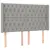 Produktbild 3 för Sänggavel LED ljusgrå 147x16x118/128 cm tyg