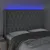Produktbild 4 för Sänggavel LED ljusgrå 147x16x118/128 cm tyg