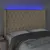 Produktbild 4 för Sänggavel LED gräddvit 147x16x118/128 cm tyg