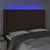 Produktbild 4 för Sänggavel LED mörkbrun 163x16x118/128 cm tyg
