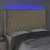 Produktbild 4 för Sänggavel LED gräddvit 163x16x118/128 cm tyg