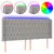 Produktbild 2 för Sänggavel LED ljusgrå 183x16x118/128 cm tyg