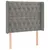 Produktbild 3 för Sänggavel LED ljusgrå 93x16x118/128 cm sammet