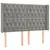 Produktbild 3 för Sänggavel LED ljusgrå 147x16x118/128 cm sammet
