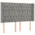 Produktbild 3 för Sänggavel LED ljusgrå 163x16x118/128 cm sammet
