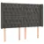 Produktbild 3 för Sänggavel LED mörkgrå 163x16x118/128 cm sammet 