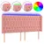 Produktbild 2 för Sänggavel LED rosa 203x16x118/128 cm sammet