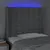 Produktbild 4 för Sänggavel LED ljusgrå 93x16x118/128 cm tyg