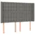Produktbild 3 för Sänggavel LED mörkgrå 147x16x118/128 cm tyg
