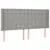 Produktbild 3 för Sänggavel LED ljusgrå 183x16x118/128 cm tyg