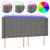 Produktbild 2 för Sänggavel LED mörkgrå 203x16x118/128 cm tyg
