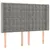 Produktbild 3 för Sänggavel LED ljusgrå 147x16x118/128 cm sammet